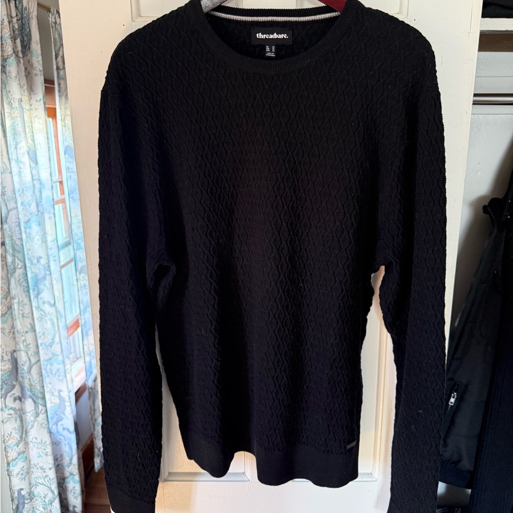 Threadbare Men's Black Crewneck Sweater